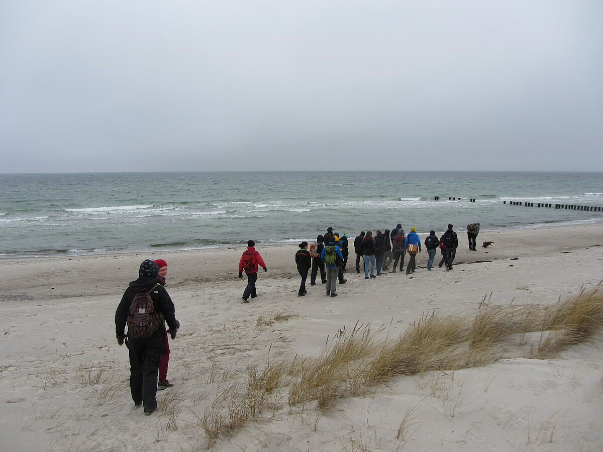 Walking now on the beach´s edge